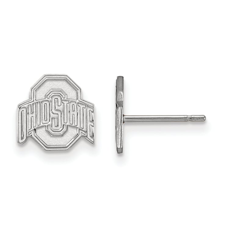 Rhodium Over Sterling Silver  LogoArt Ohio State University Extra Small
Post Earrings