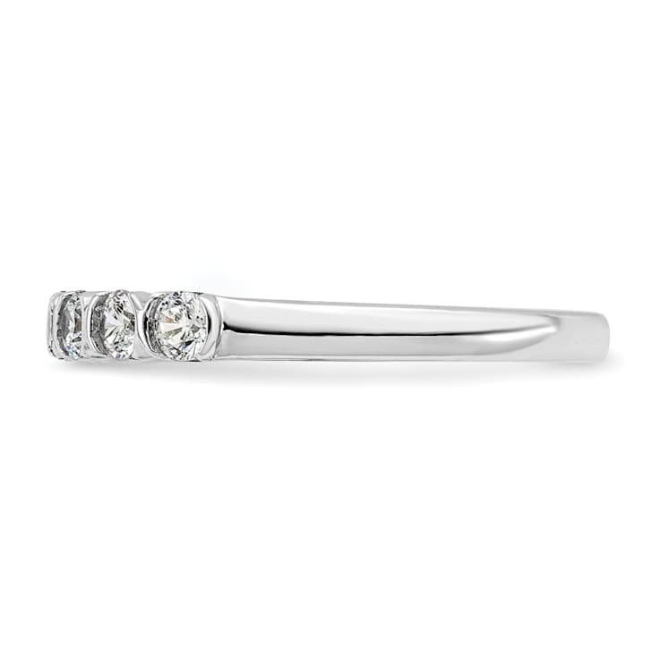 Rhodium Over 14K White Gold 7-Stone Diamond Wedding Band 0.49ctw