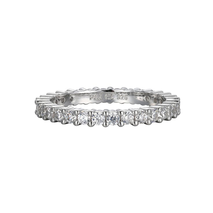 White Cubic Zirconia Rhodium Over Sterling Silver 3 Set Stackable Rings 6.11ctw