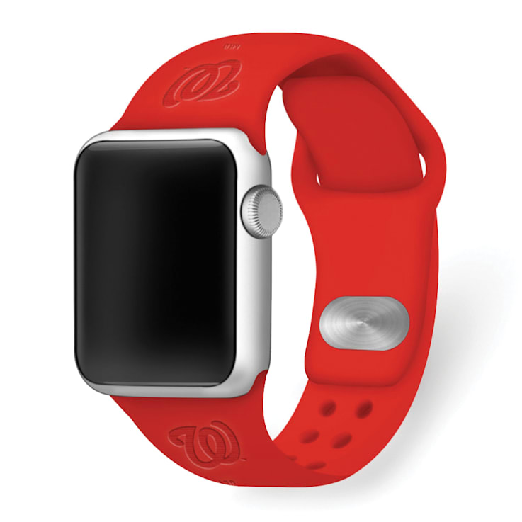 Gametime Washington Nationals Debossed Silicone Apple Watch Band
(38/40mm M/L). Watch not included.