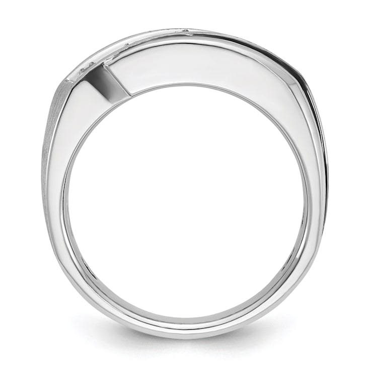 Rhodium Over 10K White Gold with Black Rhodium Men's Polished and Satin
A Diamond Ring 1.01ctw