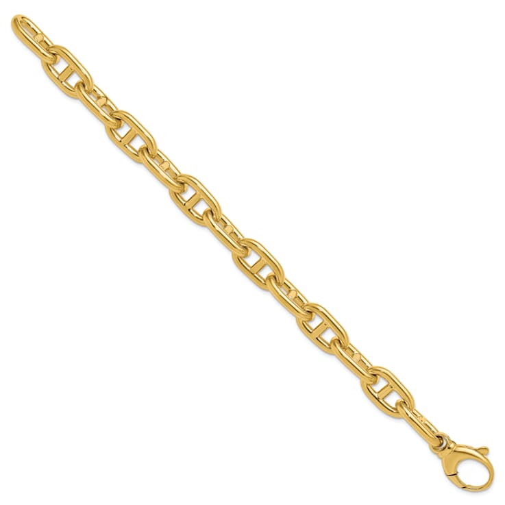 14K Yellow Gold 10mm Anchor Link 8 inch Bracelet