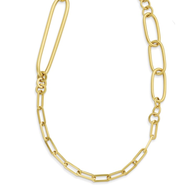 14K Yellow Gold Round and Oval Link 24-inch Necklace