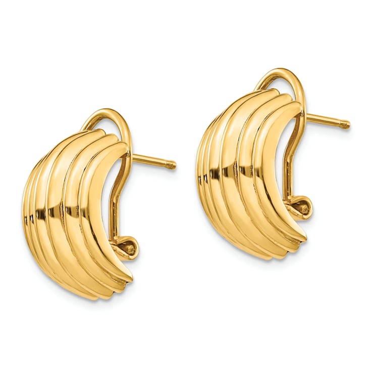 14k Yellow Gold Polished Fancy Stud Earrings