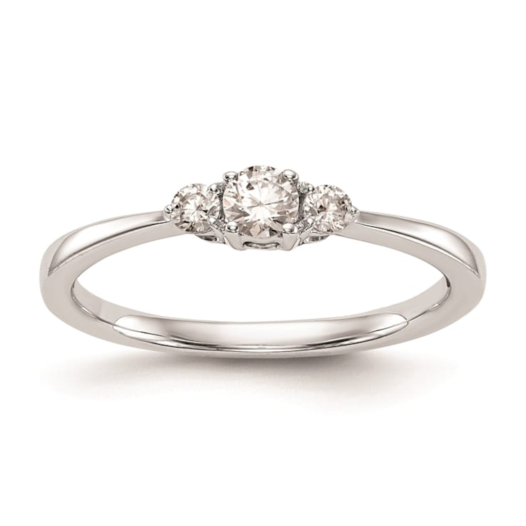 Rhodium Over 14K White Gold First Promise Diamond Promise/Engagement
Ring 0.25ctw
