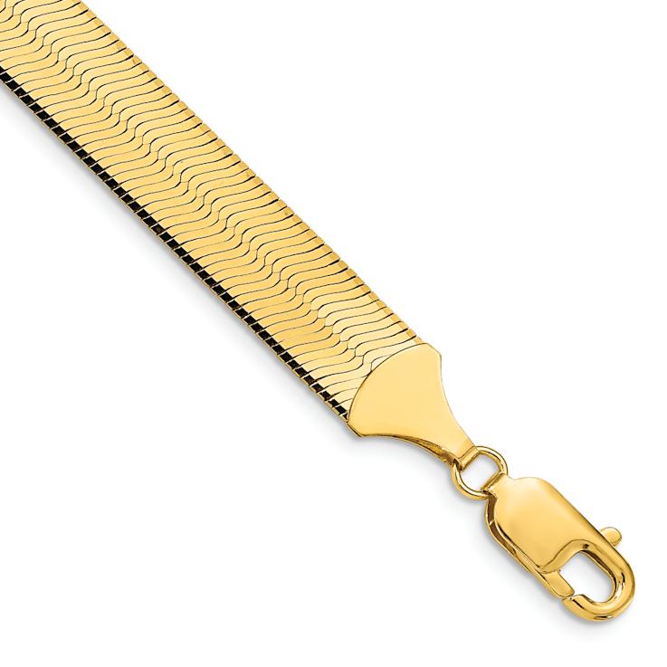 10k Yellow Gold 10mm Silky Herringbone Link Bracelet