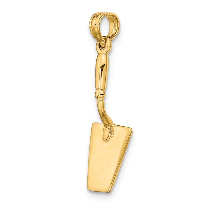 14k Yellow Gold 3D Concrete Tool Spatula Charm