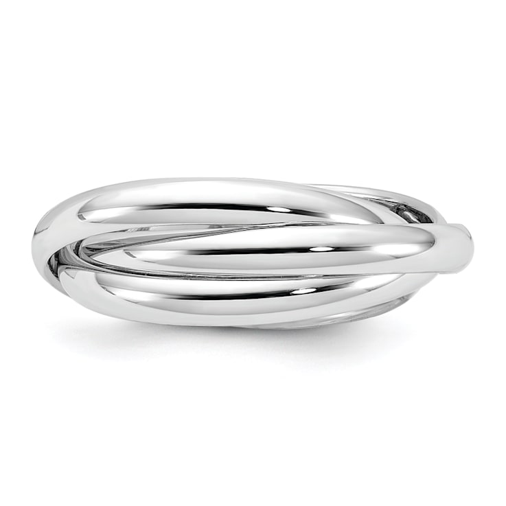 14K White Gold Polished Rolling Ring