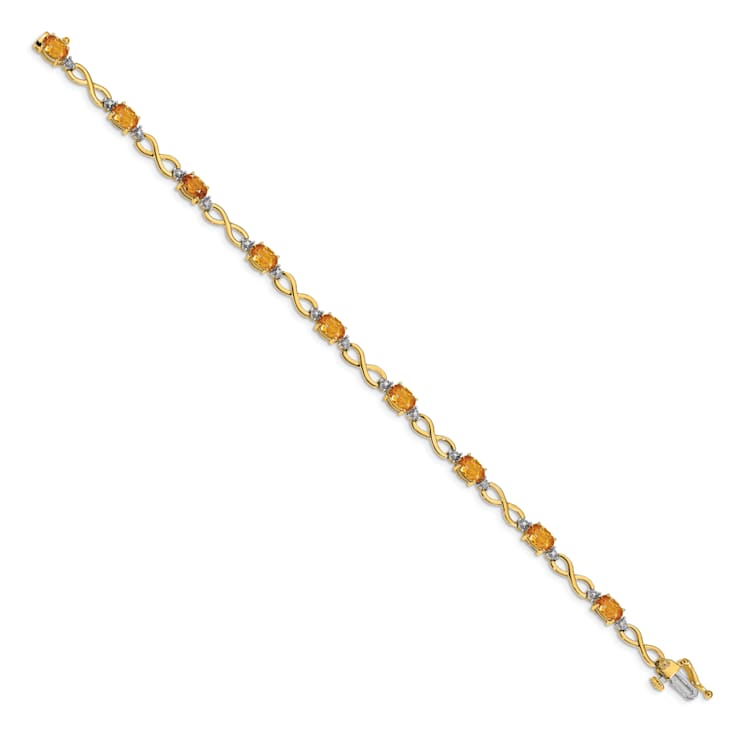 14k Yellow and White Gold with Rhodium Over 14k Yellow Gold Citrine
Diamond Infinity Bracelet