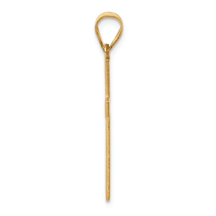 14k Yellow Gold Florentine Satin Cross Pendant