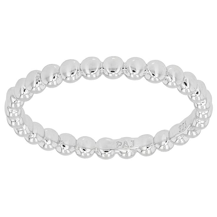 Set Of Two Beaded Band Rings In 18K Gold Over Sterling Silver And
Sterling Silver