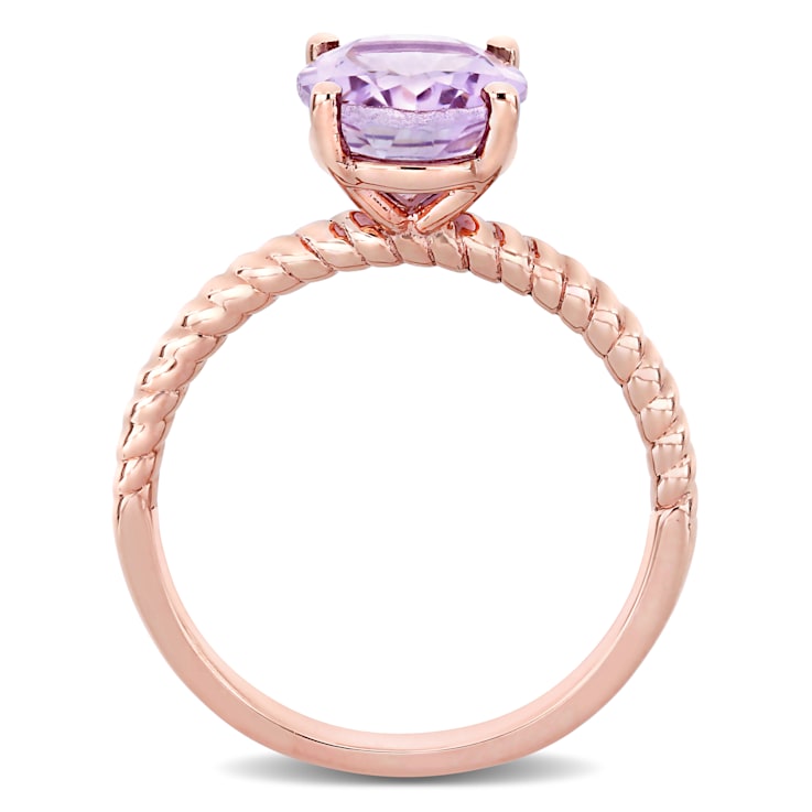 2.37ctw Rose de France Amethyst 14k Rose Gold Ring