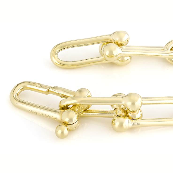 Stirrup Link Chain Bracelet In 18k Gold Over Sterling Silver