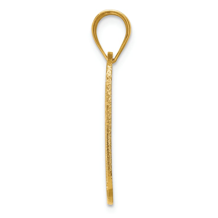 14K Yellow Gold Polished Cross Cut-out Pendant