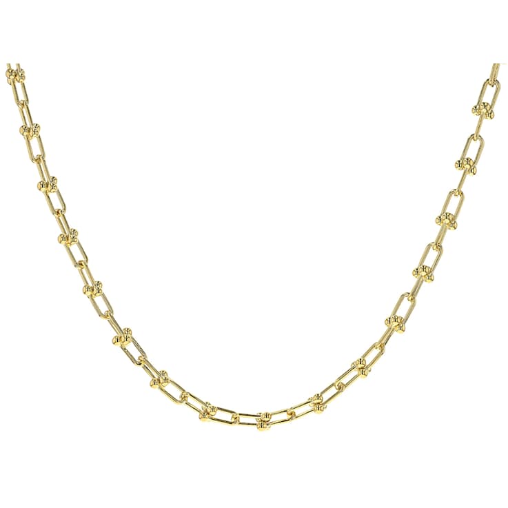 Stirrup Briglia Chain Necklace In 18K Gold Over Bronze
