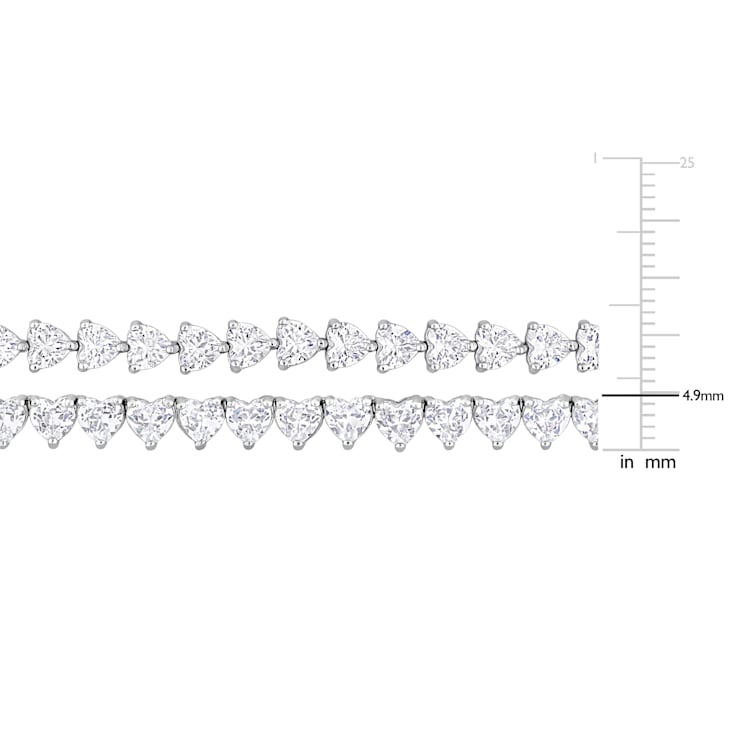 Created White Sapphire Sterling Silver Tennis Necklace and Bracelet 41.20ctw