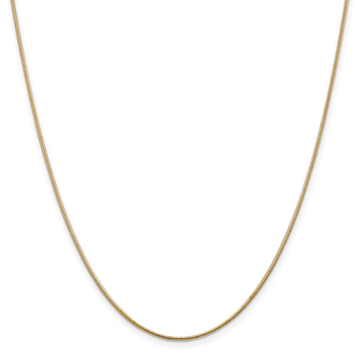 14K Yellow Gold 1.1mm Round Snake Chain Necklace