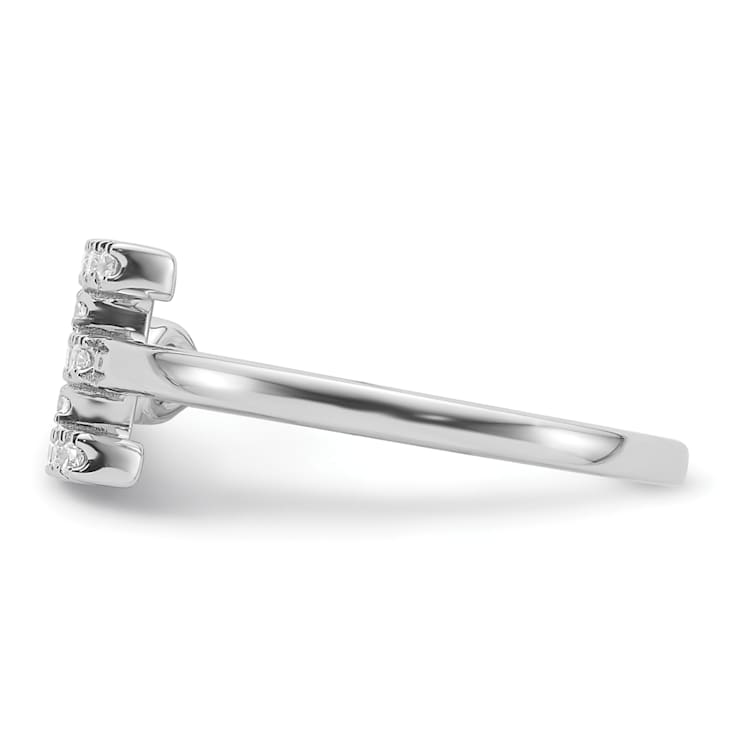 Rhodium Over 14K White Gold Lab Grown Diamond VS/SI GH, Initial E
Adjustable Ring