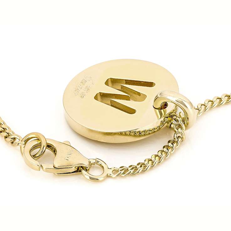 Cardano Initial W Pendant Necklace In 18K Gold Over Bronze