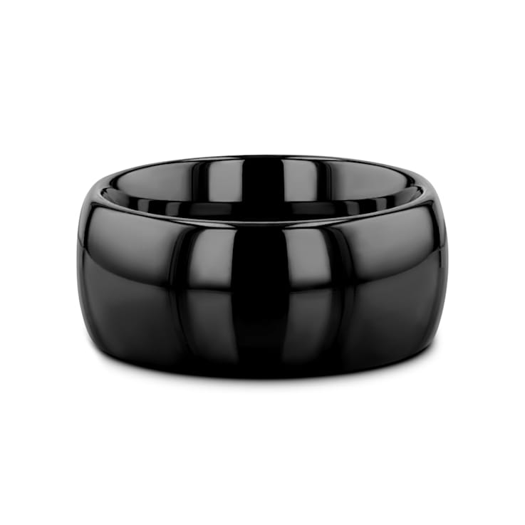 RAVEN Domed Black Tungsten Wedding Band 10mm