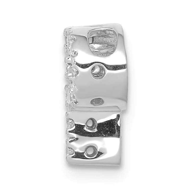 Rhodium Over 14K White Gold Diamond Letter P Initial Charm