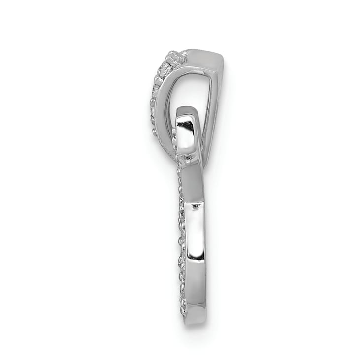 Rhodium Over 14K White Gold Diamond Taurus Zodiac Pendant
