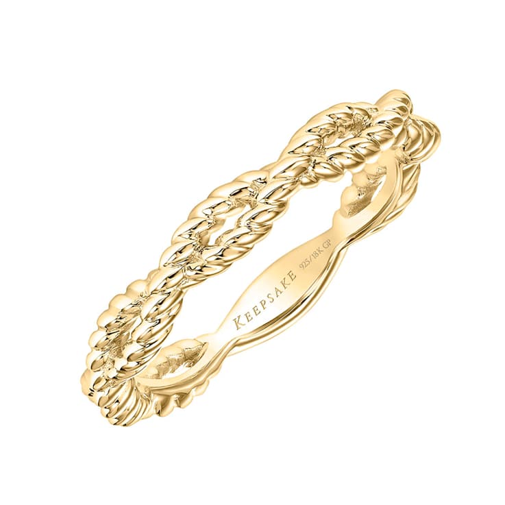 Rope Twist Stacking Ring In 18K Gold Over Sterling Silver