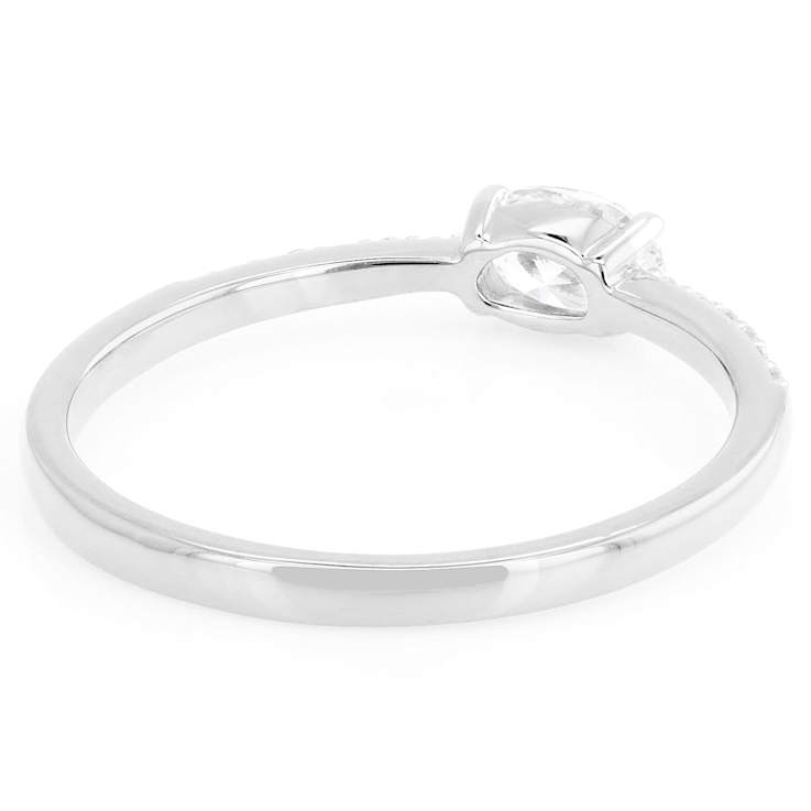 Oval And Round Lab-Grown Diamond Band Ring In Sterling Silver 0.40ctw