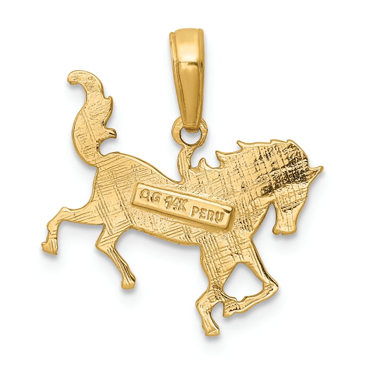14K Yellow Gold Horse Pendant
