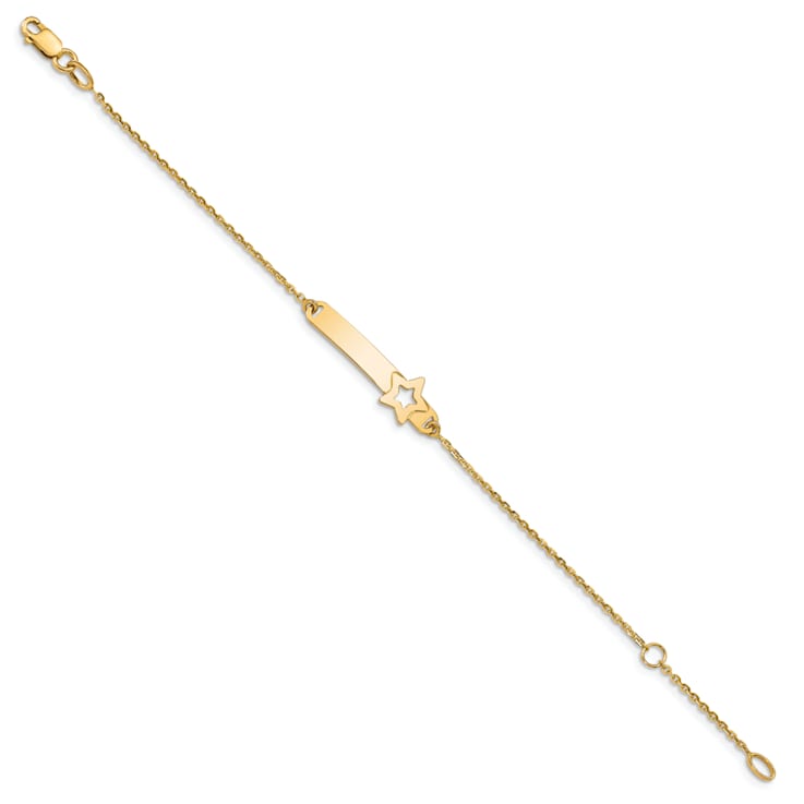14k Yellow Gold Children's Polished Star ID Bracelet