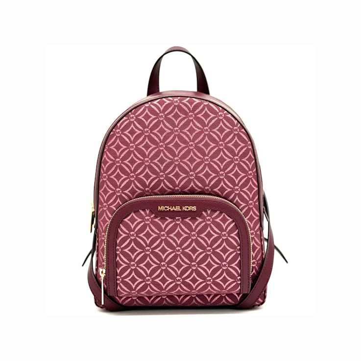 Michael Kors Jaycee Medium Zip Pocket Backpack in Oxblood Multi