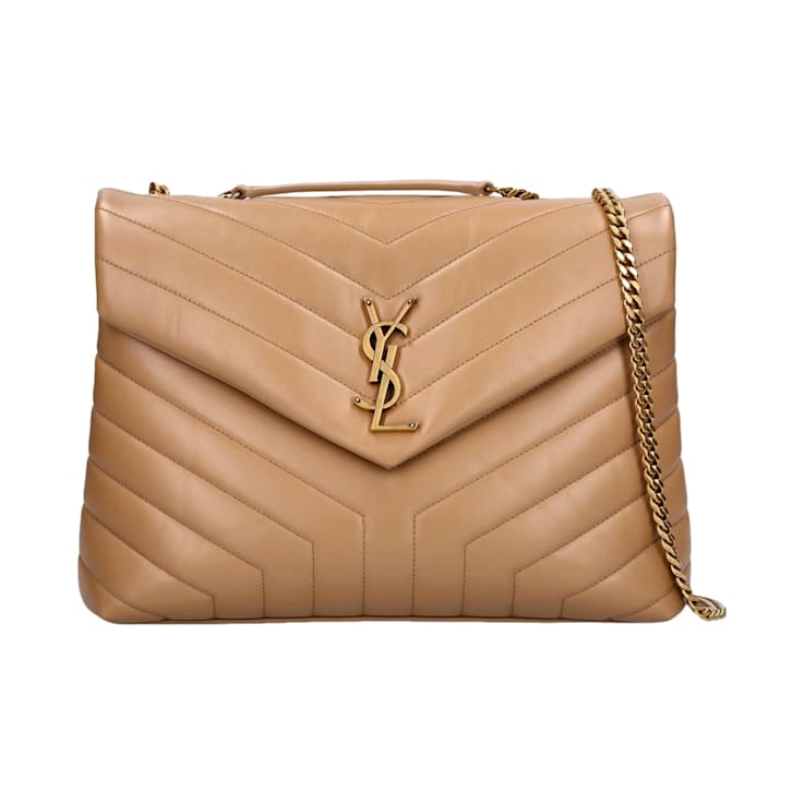 Saint Laurent Loulou Monogram Tan Quilted Leather Medium Shoulder Bag 14215A