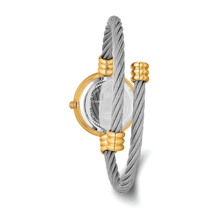 Charles Hubert Gold-finish 7 Color Bezels Stainless Steel Bangle Watch