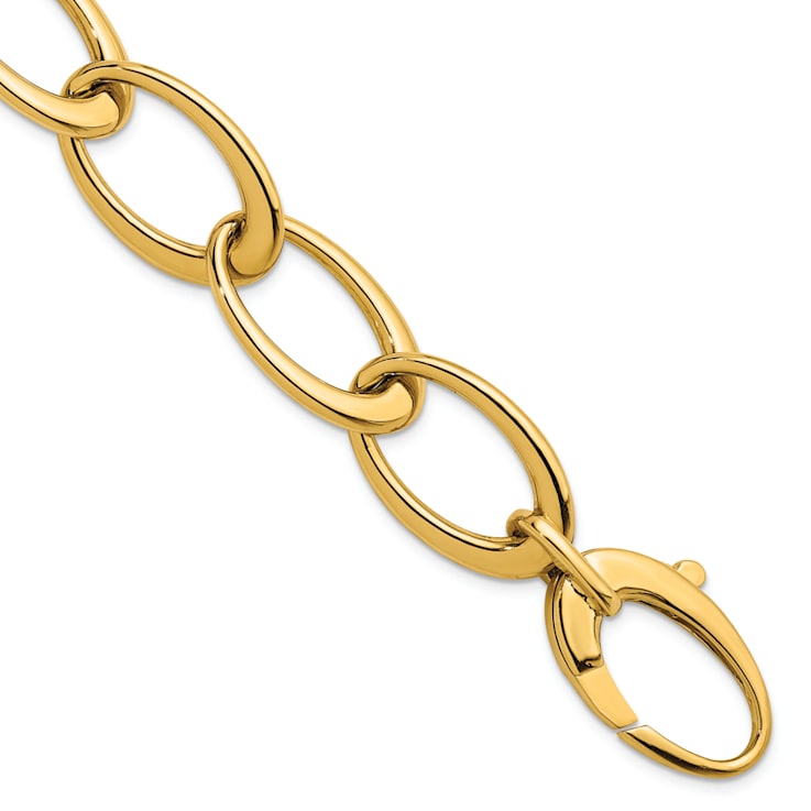14K Yellow Gold Oval Link 7.5 Inch Bracelet