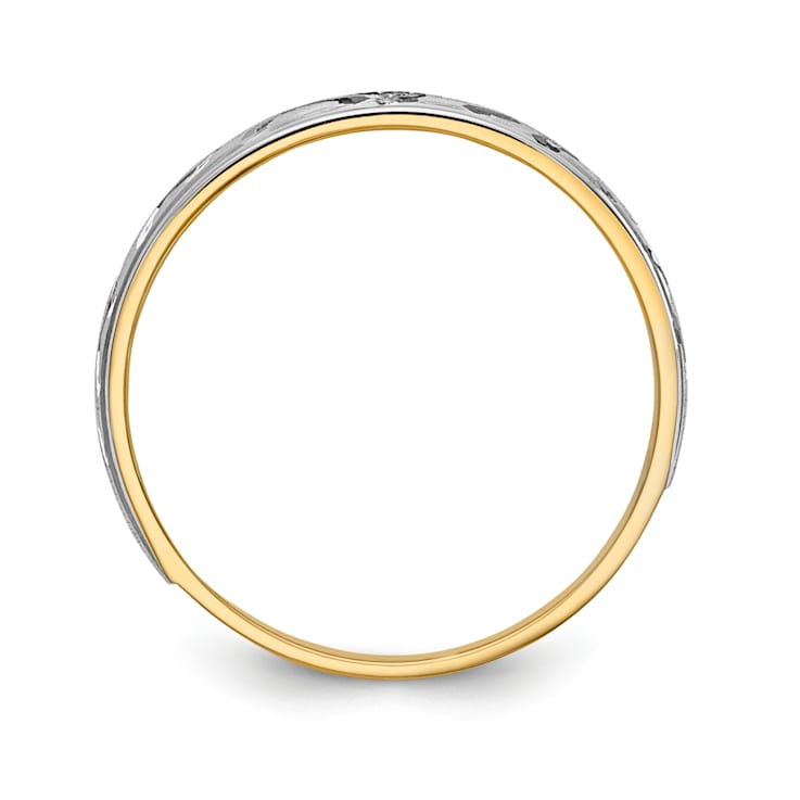 14K Yellow Gold AA Quality Mens Wedding Band