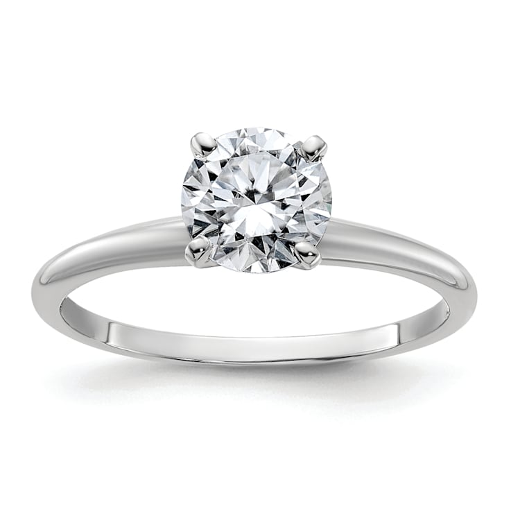 Rhodium Over 14K White Gold 1 ct. D E F Pure Light Round Moissanite
Solitaire Ring