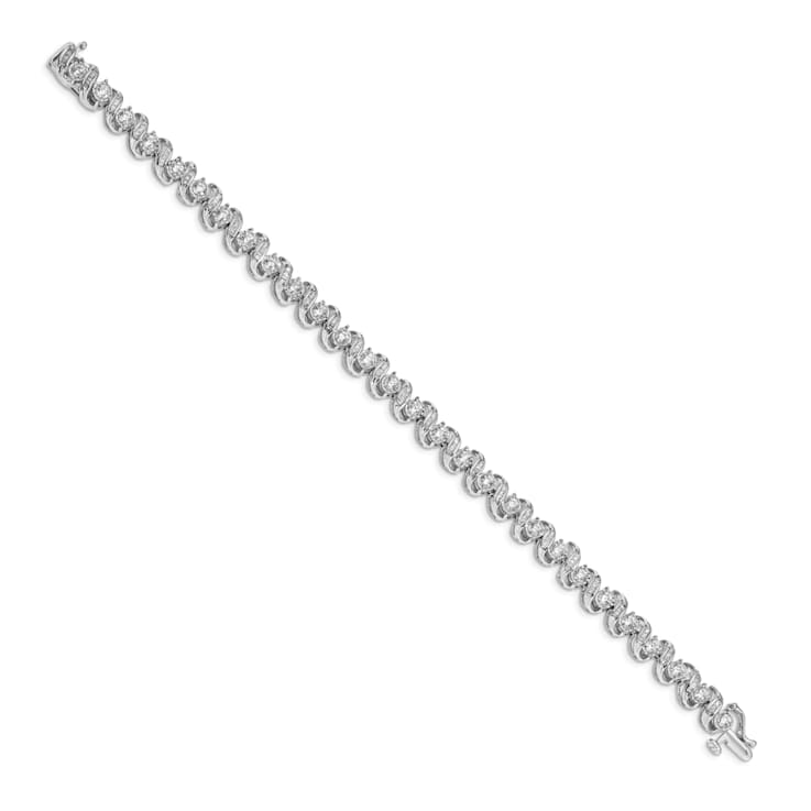 Rhodium Over 14k White Gold Diamond Bracelet