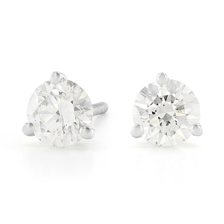 Certified White Lab-Grown Diamond H-I SI 14k White Gold Martini Stud
Earrings 1.50ctw