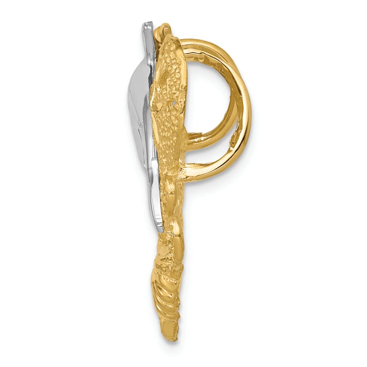 14k Yellow Gold and 14k White Gold Textured Sea Life Fits 5mm To 6mm
Slide Pendant