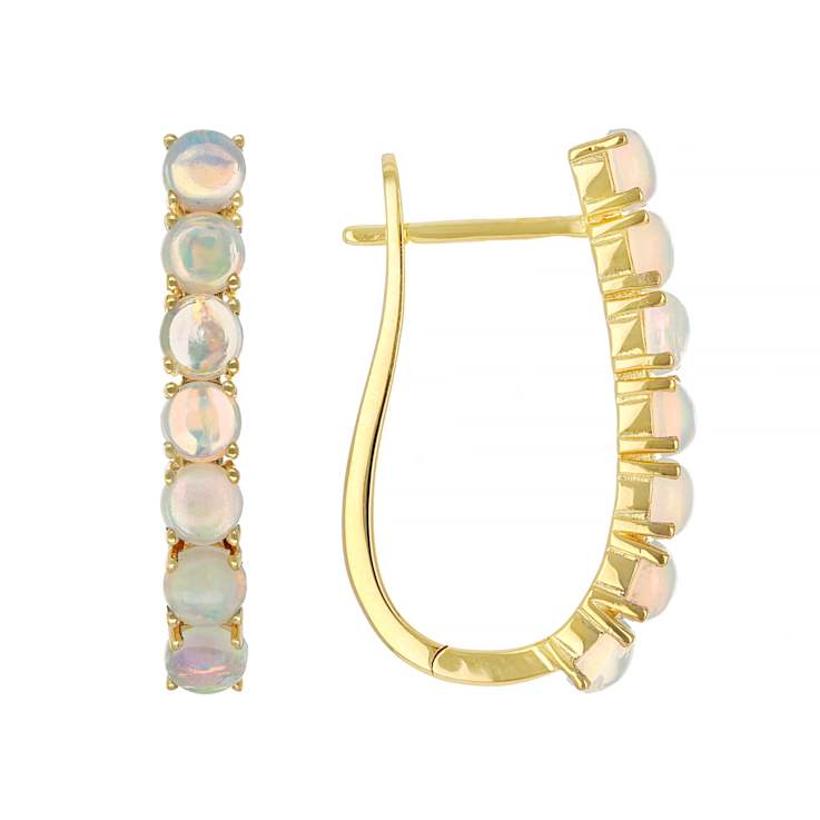 Ethiopian Opal Drop Earrings In 18K Gold Over Sterling Silver