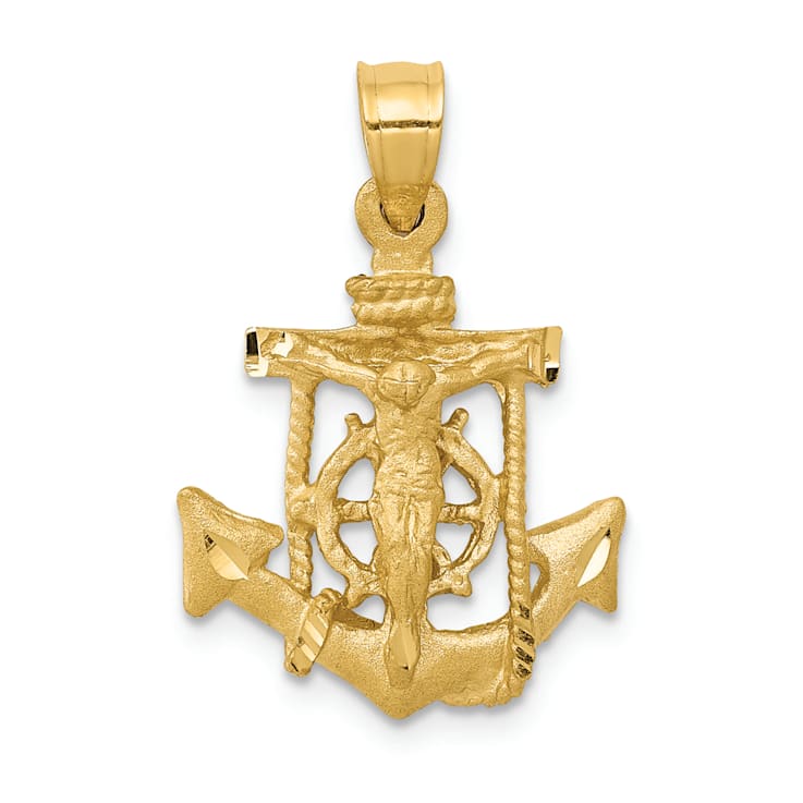14K Yellow Gold Mariners Cross Pendant