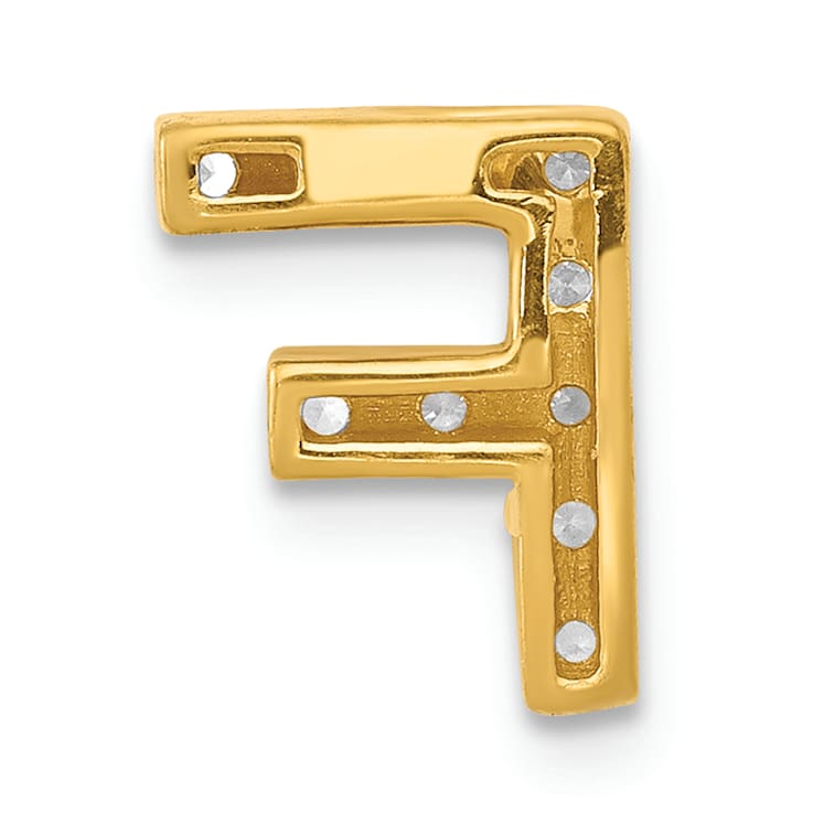 10k Yellow Gold 0.10 cttw Diamond Letter F Initial Charm