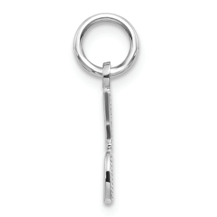Rhodium Over 14K White Gold Number 1 DAD Charm