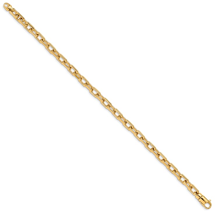 14k Yellow Gold 5mm Hand-polished Fancy Link Bracelet