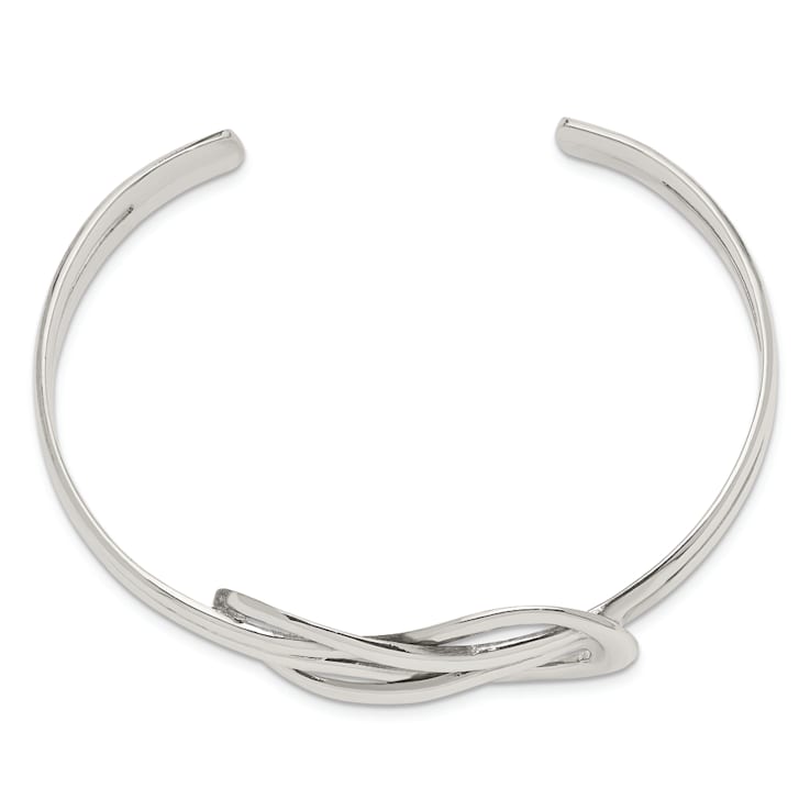 Sterling Silver Knot Design Cuff Bracelet