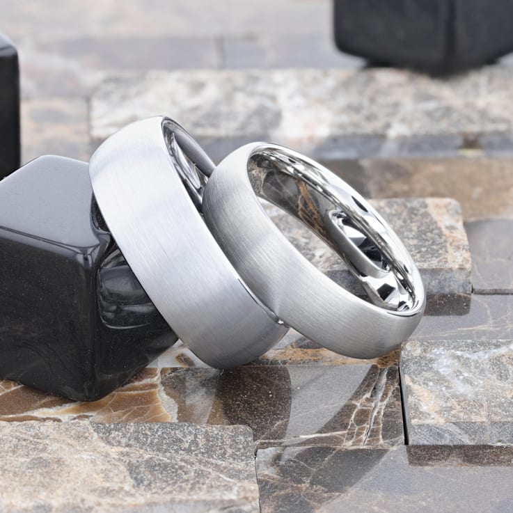 PERSEUS Domed with Brushed Finish Tungsten Band 8mm