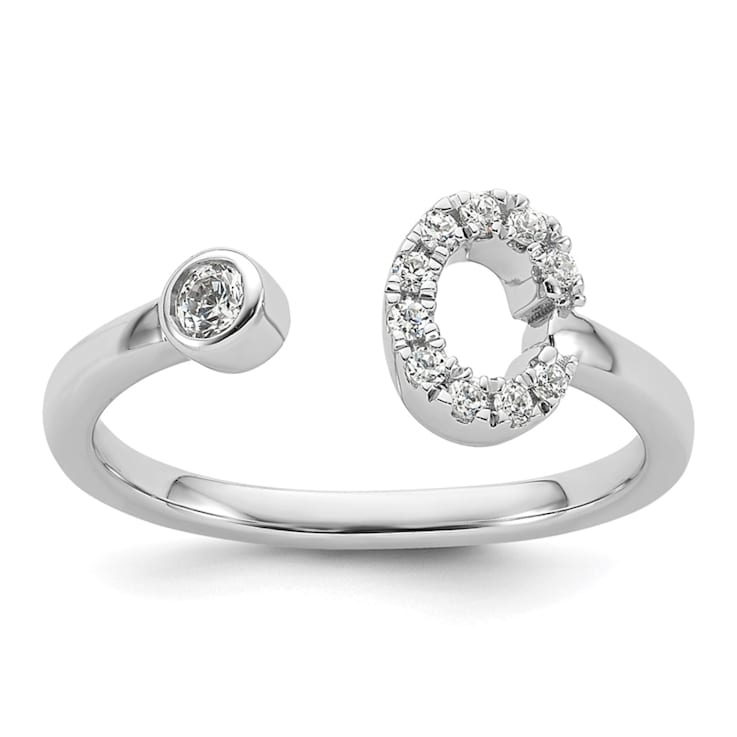 Rhodium Over 14K White Gold Lab Grown Diamond VS/SI GH, Initial C
Adjustable Ring