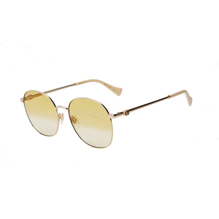 Gucci Gold Tone and Cream Frame / Yellow Lens Sunglasses