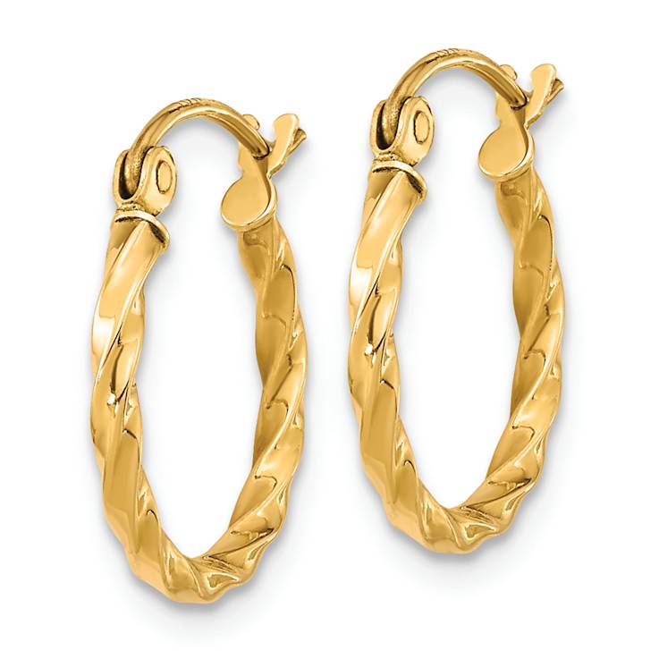 Twist Hoop Earrings In 10K Gold