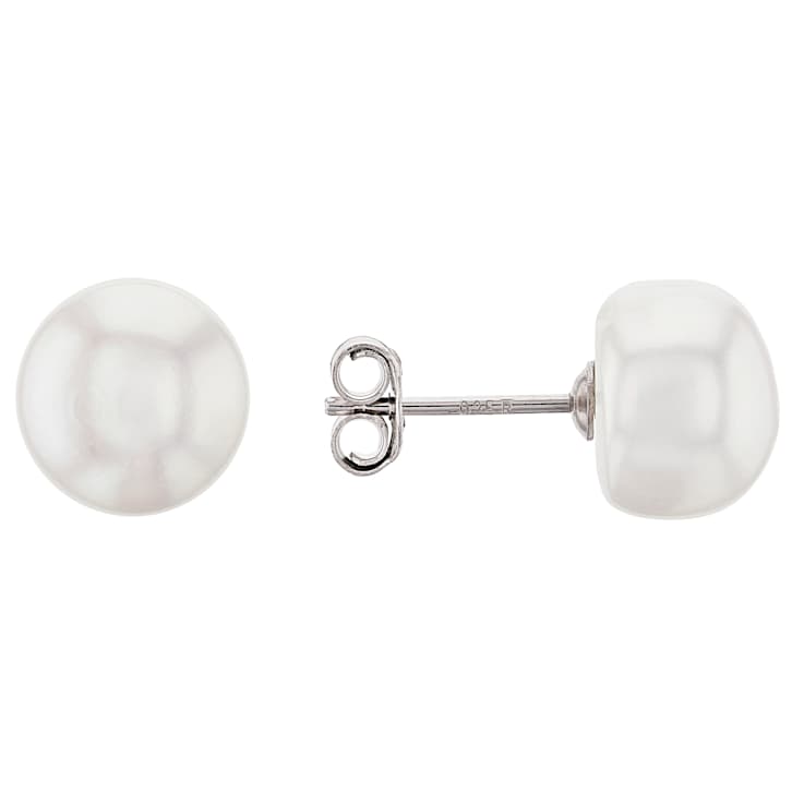 Large Freshwater Pearl Stud Earrings 10mm